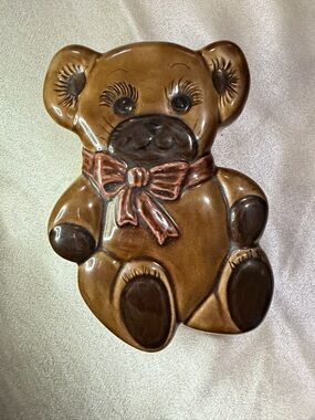 Duncan Enterprises 1984 Vintage Ceramic Teddy Bear Trinket Box